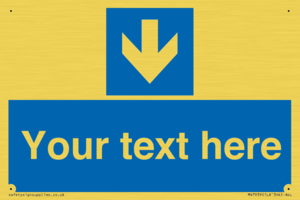 Custom Mandatory directional sign, blue arrow down